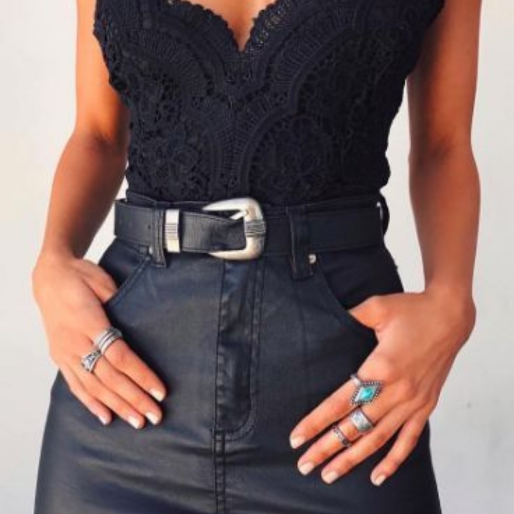 Vintage leather mini skirt